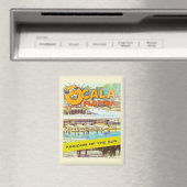 ヴィンテージオカラ、フロリダボートと笑顔の太陽 マグネット (インサイチュ (食洗機))