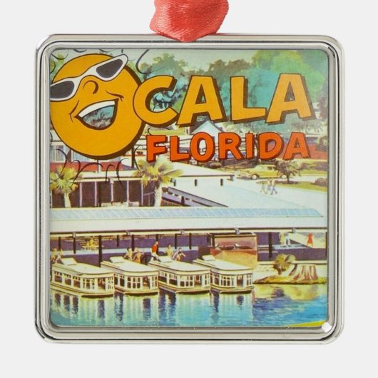 ヴィンテージオカラ、フロリダ観光客ボーツサン メタルオーナメント (正面)