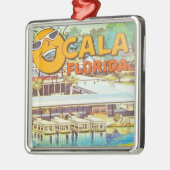 ヴィンテージオカラ、フロリダ観光客ボーツサン メタルオーナメント (左)