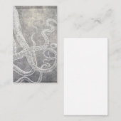 ヴィンテージオクトパスシルバーピューターグレーウォーターカラー 名刺 (正面/裏面)