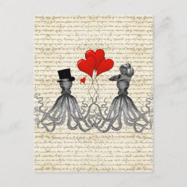 ヴィンテージオクトピとハート ポストカード