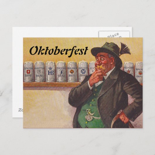 ヴィンテージオクトーバーフェストオクトーバーフェスト選択はがき ポストカード (正面/裏面)