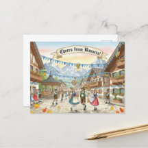 ヴィンテージオクトーバーフェストトーストはがき