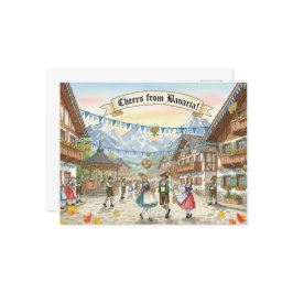 ヴィンテージオクトーバーフェストトーストはがき ポストカード