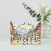 ヴィンテージオクトーバーフェストトーストはがき ポストカード (スタンド正面)