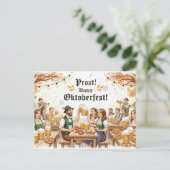 ヴィンテージオクトーバーフェストトーストはがき ポストカード (スタンド正面)