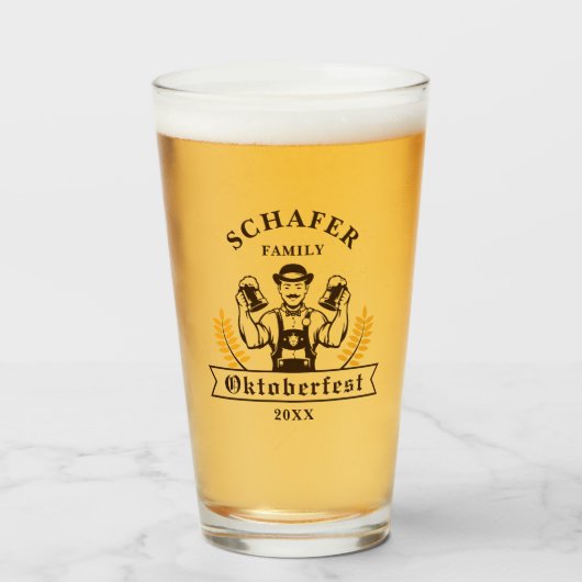 ヴィンテージオクトーバーフェストバヴァリアンマンファミリーネームパーティー タンブラーグラス (ドリンク正面)
