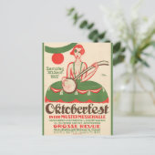 ヴィンテージオクトーバーフェストビールパーティー旅行ポスター ポストカード (スタンド正面)