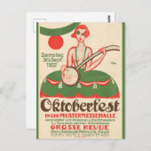 ヴィンテージオクトーバーフェストビールパーティー旅行ポスター ポストカード (正面/裏面)