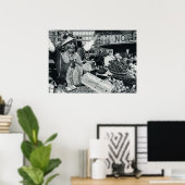 ヴィンテージオクトーバーフェスト、ミュンヘン、市場のフルーツのベンダー ポスター (ホームオフィス)