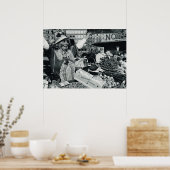 ヴィンテージオクトーバーフェスト、ミュンヘン、市場のフルーツのベンダー ポスター (キッチン)