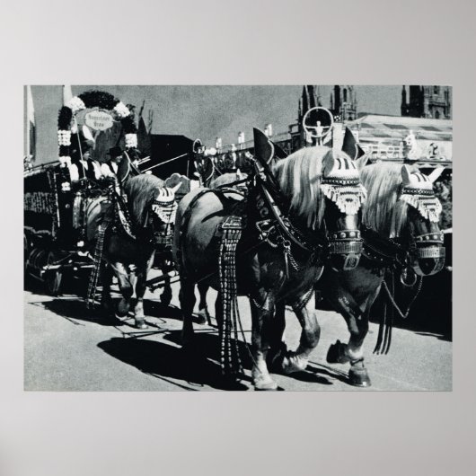 ヴィンテージオクトーバーフェスト,ミュンヘン,醸造馬 ポスター (正面)