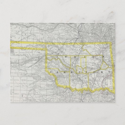 ヴィンテージオクラホマの地図(1889) ポストカード (正面)