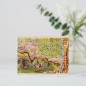 ヴィンテージオクラホマ図画インディアン域地図 ポストカード (スタンド正面)