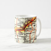ヴィンテージオクラホマ地図マグカップ コーヒーマグカップ (正面右)