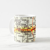ヴィンテージオクラホマ地図マグカップ コーヒーマグカップ (正面左)