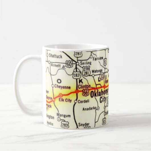 ヴィンテージオクラホマ地図マグカップ コーヒーマグカップ (左)