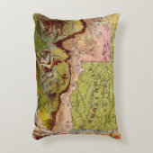 ヴィンテージオクラホマ州のインディアン地図 アクセントクッション (正面(垂直))