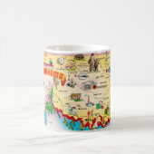 ヴィンテージオクラホ図解入りの、写真付きのマの地図 コーヒーマグカップ (中央)