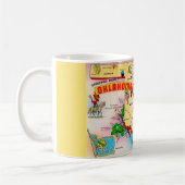 ヴィンテージオクラホ図解入りの、写真付きのマの地図 コーヒーマグカップ (左)