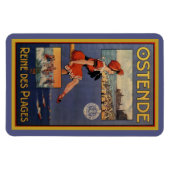 ヴィンテージオステンドサマービーチ旅行入浴美しい マグネット (横)