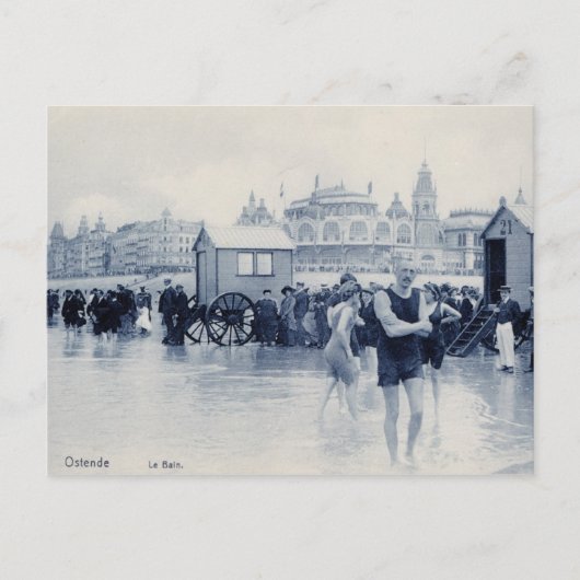 ヴィンテージオステンド入浴シーン、背中のカジノ ポストカード (正面)