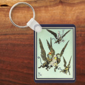 ヴィンテージオズの魔法使い飛んでいるドロシーとサル キーホルダー (正面)