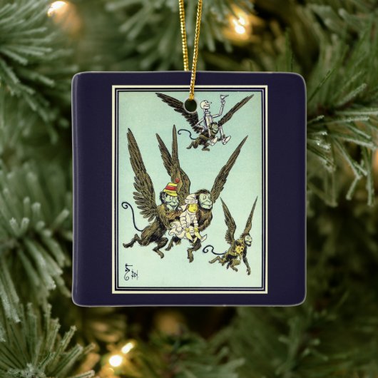 ヴィンテージオズの魔法使い飛んでいるドロシーとサル セラミックオーナメント (ツリー)