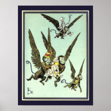 ヴィンテージオズの魔法使い飛んでいるドロシーとサル