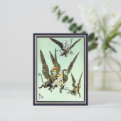 ヴィンテージオズの魔法使い飛んでいるドロシーとサル ポストカード (スタンド正面)