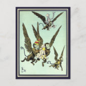 ヴィンテージオズの魔法使い飛んでいるドロシーとサル ポストカード (正面)