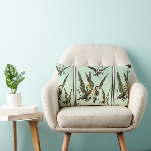 ヴィンテージオズの魔法使い飛んでいるドロシーとサル ランバークッション (椅子)