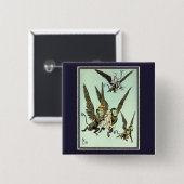 ヴィンテージオズの魔法使い飛んでいるドロシーとサル 缶バッジ (正面&裏面)