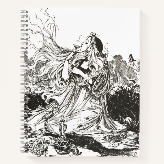 ヴィンテージオズアールヌーボー女神「ポリクローム」 ノートブック (正面)