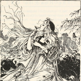 ヴィンテージオズアールヌーボー女神「ポリクローム」 Tシャツ