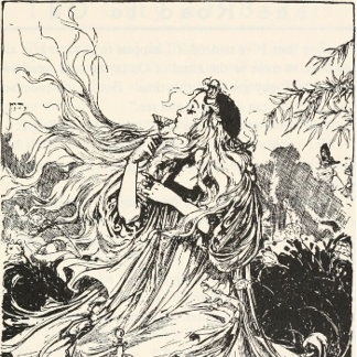 ヴィンテージオズアールヌーボー女神「ポリクローム」 Tシャツ