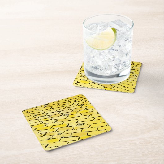ヴィンテージオズイエローブリックロードバイデンスロー スクエアペーパーコースター (インサイチュ)