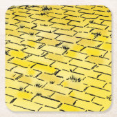 ヴィンテージオズイエローブリックロードバイデンスロー スクエアペーパーコースター (正面)