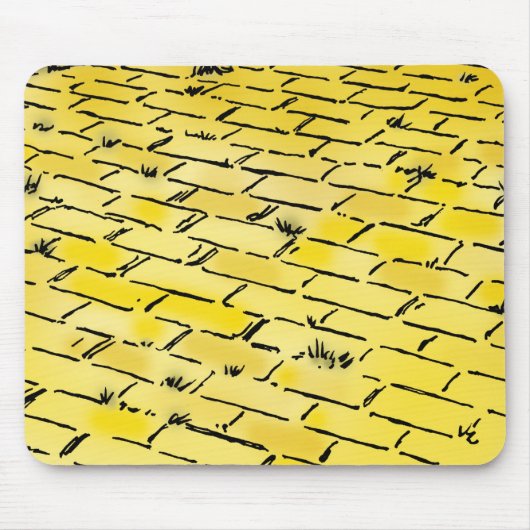 ヴィンテージオズイエローブリックロードバイデンスロー マウスパッド (正面)