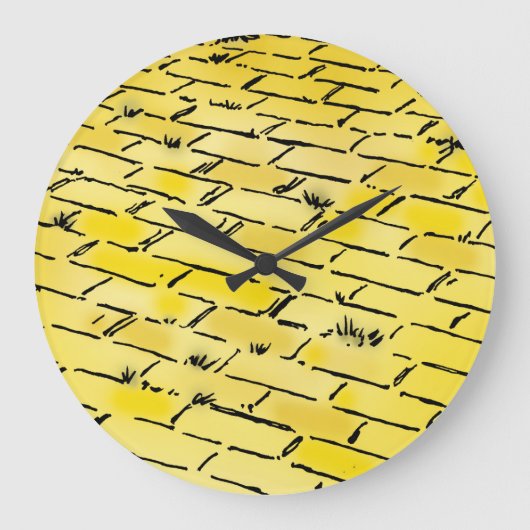 ヴィンテージオズイエローブリックロードバイデンスロー ラージ壁時計 (正面)