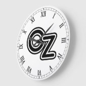 ヴィンテージオズ童話の白黒の魔法使い ラージ壁時計 (傾斜)