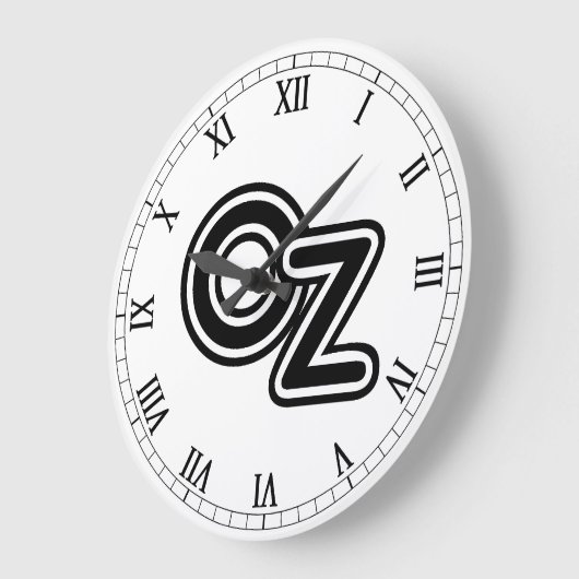 ヴィンテージオズ童話の白黒の魔法使い ラージ壁時計 (傾斜)