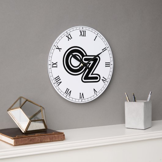 ヴィンテージオズ童話の白黒の魔法使い ラージ壁時計 (オフィス)