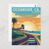 ヴィンテージオセアンサイドカリフォルニアトラベル ポストカード (正面/裏面)