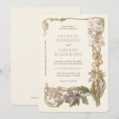 ヴィンテージオダマキ（植物）フレーム結婚式招待状 招待状 (正面/裏面)