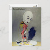 ヴィンテージオッドエッグレディーはがき ポストカード (正面/裏面)