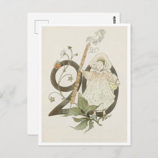 ヴィンテージオティリアアデルボルグフローラ番号 – 20 ポストカード (正面/裏面)