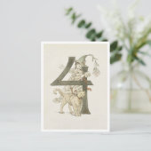 ヴィンテージオティリアアデルボルグフローラ番号 – 4 ポストカード (スタンド正面)