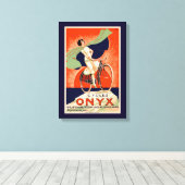 ヴィンテージオニキス自転車広告 キャンバスプリント (インサイチュ (ウッドフロア))