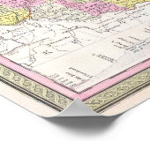 ヴィンテージオハイオの地図， 1850 ポスター (角)